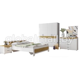Модульная спальня Милана (белый, вставки - сосна гранд)