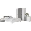 Модульная спальня Нова с комодом и шкафом (белый/бетон)